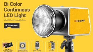 digitek dcl100 wbc Bicolor cob led light with inbuilt battery amp mini Bowens mount for videography [upl. by Mailli]