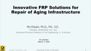 Aging Infrastructure Presentation by Prof Mo Ehsani [upl. by Spanjian643]