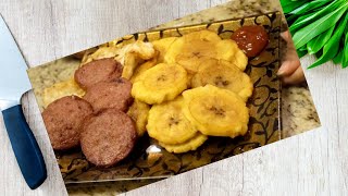 Como hacer platanos fritos con Salami y Queso Frito  Tostones  Plátanos Verdes  Fried plantains [upl. by Thom469]