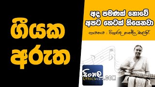 Ada Pamanak Nowe Apata Sinhala Song Meaning  Nanda Malani [upl. by Etnaihc]