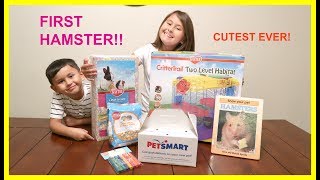 GETTING MY FIRST HAMSTER FROM PET SMART CUTEST EVER [upl. by Bilat941]