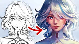 How to MASTER SEMIREALISM according to Art Gods  Drawing Furina Genshin Impact [upl. by Liscomb]