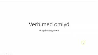 Verb med omlyd [upl. by Rebliw161]