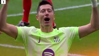 Lewandowskis Insane Hattrick Goals Against Alaves [upl. by Esinet]