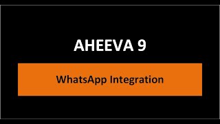 Integración de WhatsApp con Aheeva [upl. by Sihunn]