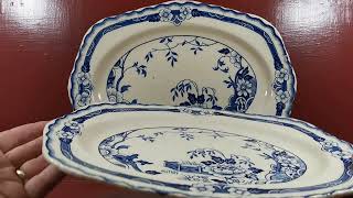 Alfred Meakin Jesmond Blue and White China Platters [upl. by Ricard]