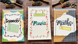 5 Ways to Make Beautiful Front Pages ♥️  DIY Notebook Cover Designs  NhuanDaoCalligraphy [upl. by Ylrebmik911]