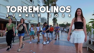 Torremolinos Spain Beautiful Town Summer 2024 July Update Costa del Sol  Málaga 4K [upl. by Nahrut717]