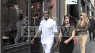 Kanye West with Kim Kardashian and Bar Refeali at Ferdi Bar Restaurant in Paris France [upl. by Eentruok]