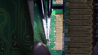 SMD Soldering electronicsrepair ic repair repairs electronics satisfyingvideo [upl. by Acenom]