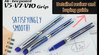 Pilot Hitechpoint V Rollerball pens Pilot V10 vs Pilot V7 vs Pilot V5  Which is best pen [upl. by Kcinnay]