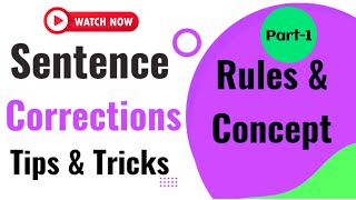 Sentence Correction  The Most Important Rules amp Tricks  ELearning With Tanzeela Thebo  Part1 [upl. by Anael]