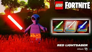 BLUE GREEN and RED LIGHTSABERS guide for LEGO Fortnite Star Wars Update legofortnite [upl. by Skolnik180]