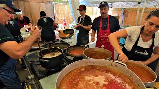 Street Food from North of Italy Giant Sagra delle Sagre Fest in Asti city [upl. by Bussey704]