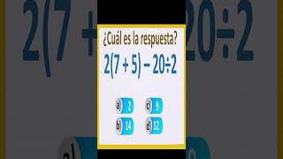 👉 ¿Puedes resolver esto 27  5 – 20 ÷ 2  ❓ [upl. by Hedveh62]