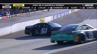 Joey Gase and Quin Houff Crash  2020 NASCAR Cup Martinsville [upl. by Bibeau626]