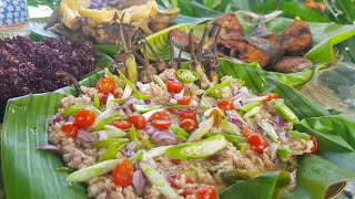 Ensaladang Talong sa Gata  Grilled Eggplant with coconut milk  Countryside Cooking Vlog [upl. by Niboc]