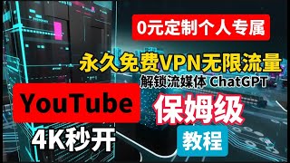 小白一分钟自制永久免费的电脑VPN，有手就行！0成本无限流量跑8K，速度超快门槛超低，比机场快10倍的永久免费史诗级PC端VPN，解锁流媒体，chatgpt全程手把手演示跟随操作100成功科学上网 [upl. by Naitsirt768]