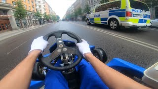 Gokart Driving On The Streets in Stockholm Sweden Frihamnen Marathon 2024 Mario Kart [upl. by Renner]