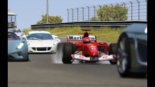 Ferrari F1 2004 Michael Schumacher vs Supercars at Zandvoort [upl. by Brey]