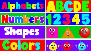 Preschool Learning Videos for 3 Year Olds  Best Learn ABC 123 Colors amp Shapes  3 Years Learning [upl. by Enialedam]