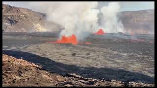 Aerial video of Kīlauea summit eruption in Halema‘uma‘u  June 7 2023 [upl. by Mariquilla]