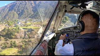 Landing at the Worlds Most Dangerous TenzingHillary Lukla Airport 2800m  Day 44 [upl. by Maltzman]