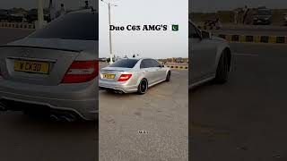 Duo Mercedes C63 AMGS ✨🇵🇰  Wheels And Tales mercedes c63 amg karachi ytshorts powerslide [upl. by Bobseine]