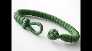 How to Make a Simple Quick Deploy Single Strand Knot and Loop Paracord Survival BraceletCbyS [upl. by Elurd]