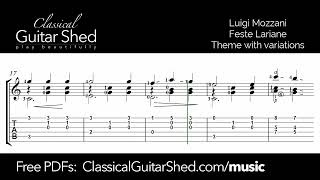 Mozzani Feste Lariane  Free Classical Guitar Sheet Music [upl. by Anaylil225]