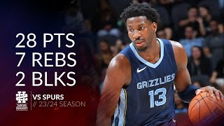 Jaren Jackson Jr 28 pts 7 rebs 2 blks vs Spurs 2324 season [upl. by Etteniuq]