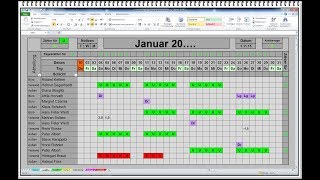 Urlaubsplaner Dienstplaner Schichtplaner Personalplaner Schichtplan Dienstplan MS Excel [upl. by Henson]