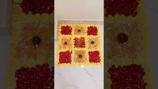 Corner flower decoration ideas diy diyrangoli diyflower flowers decoration festival creative [upl. by Rochella]