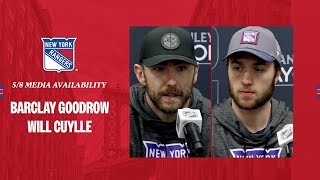 NYR Practice Barclay Goodrow and Will Cuylle Media Availability  May 8 2024 [upl. by Willette]