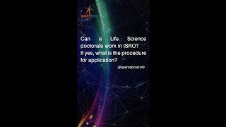 Scope for Biologists amp PhD holders in ISRO [upl. by Bultman]