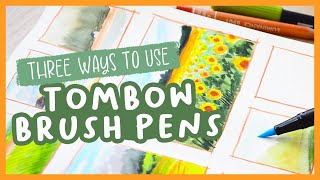 How to use Tombow Brush Pens Three ways to use them in your sketchbook ✨ [upl. by Mickey596]