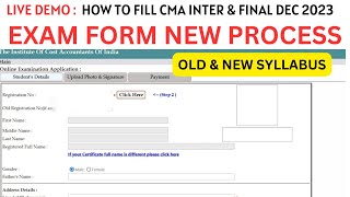 How to Fill CMA Intermediate amp Final December 2023 Exam Form New process Old amp New Syllabus [upl. by Tigdirb]