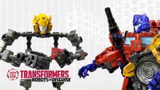 Transformers ConstructBots  Optimus Prime Helps Complete Bumblebee  Transformers Official [upl. by Rexanna]