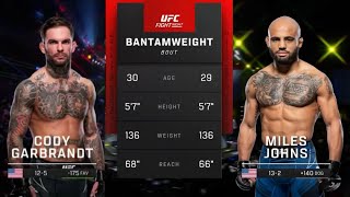 Cody Garbrandt vs Miles Johns  highlights before the match [upl. by Ellehs]