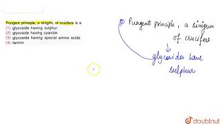 Pungent principle a sinigrin of crucifers is a  12  MINERAL NUTRITION  BIOLOGY  TRUEMAN B [upl. by Nnasus923]