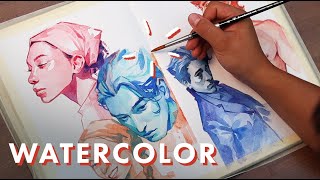 How to Paint Portraits with Just Two Colours  Watercolour Tutorial [upl. by Koa]