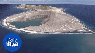 Eruption from submarine volcano creates new island in the South Pacific [upl. by Nalloh]