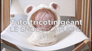 Tuto tricotin  le snood à capuche  1ère partie  Loom knit a hood  part 1 [upl. by Emmalynn]