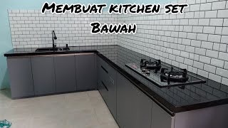 membuat kitchen set bawah dengan top table granit [upl. by Asserat]