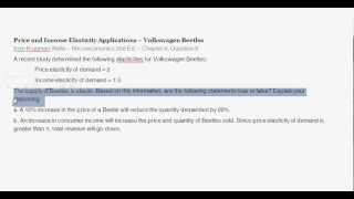 Price and Income Elasticity Word Problem  VW Beetles  Intro to Microeconomics [upl. by Ogires]