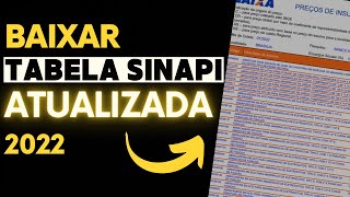 COMO BAIXAR A TABELA SINAPI ATUALIZADO 2023 [upl. by Nilahs477]