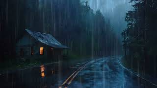 Peaceful Rain Sounds Fill the Night as Misty Forests Surround Cabin [upl. by Salisbury]