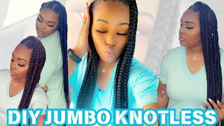 DIY JUMBO KNOTLESS BRAIDS [upl. by Landri]