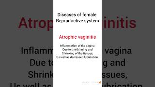 Atrophic vaginitis medical medicalterminology medicalterms femalereproductivesystem disease [upl. by Pilif]