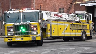 Baltimore City Fire Department Truck 16 and Engine 13 Responding [upl. by Ymmik124]